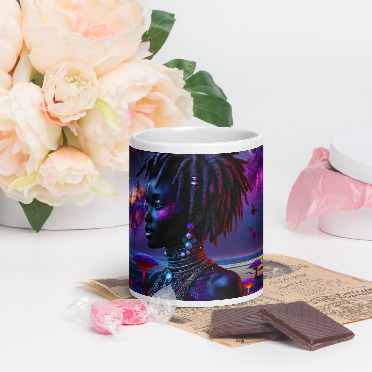 Mystic Moth Empress Mug: Sip in the Essence of Fantasy - v3 - 20oz