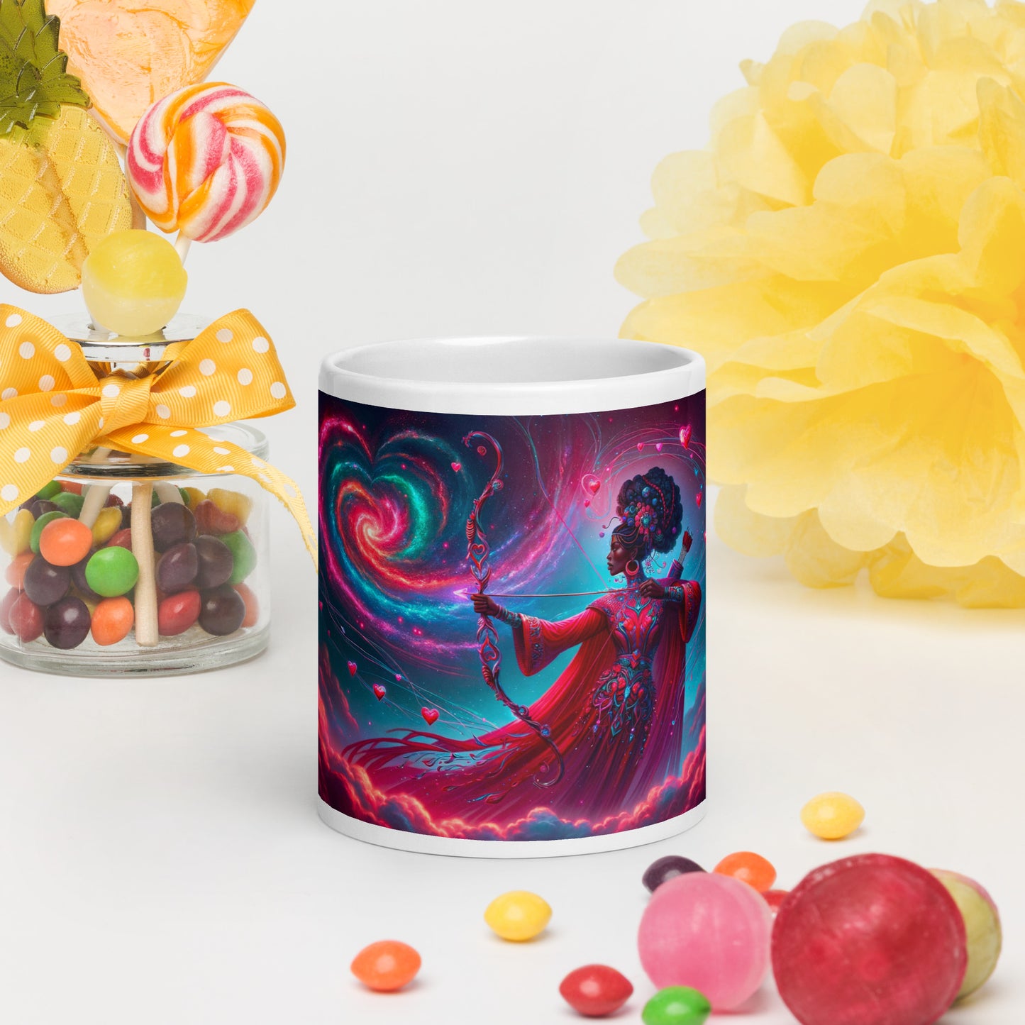 Heartstring Archer - Cosmic Love Cupid Coffee Mug - v4 - 20oz