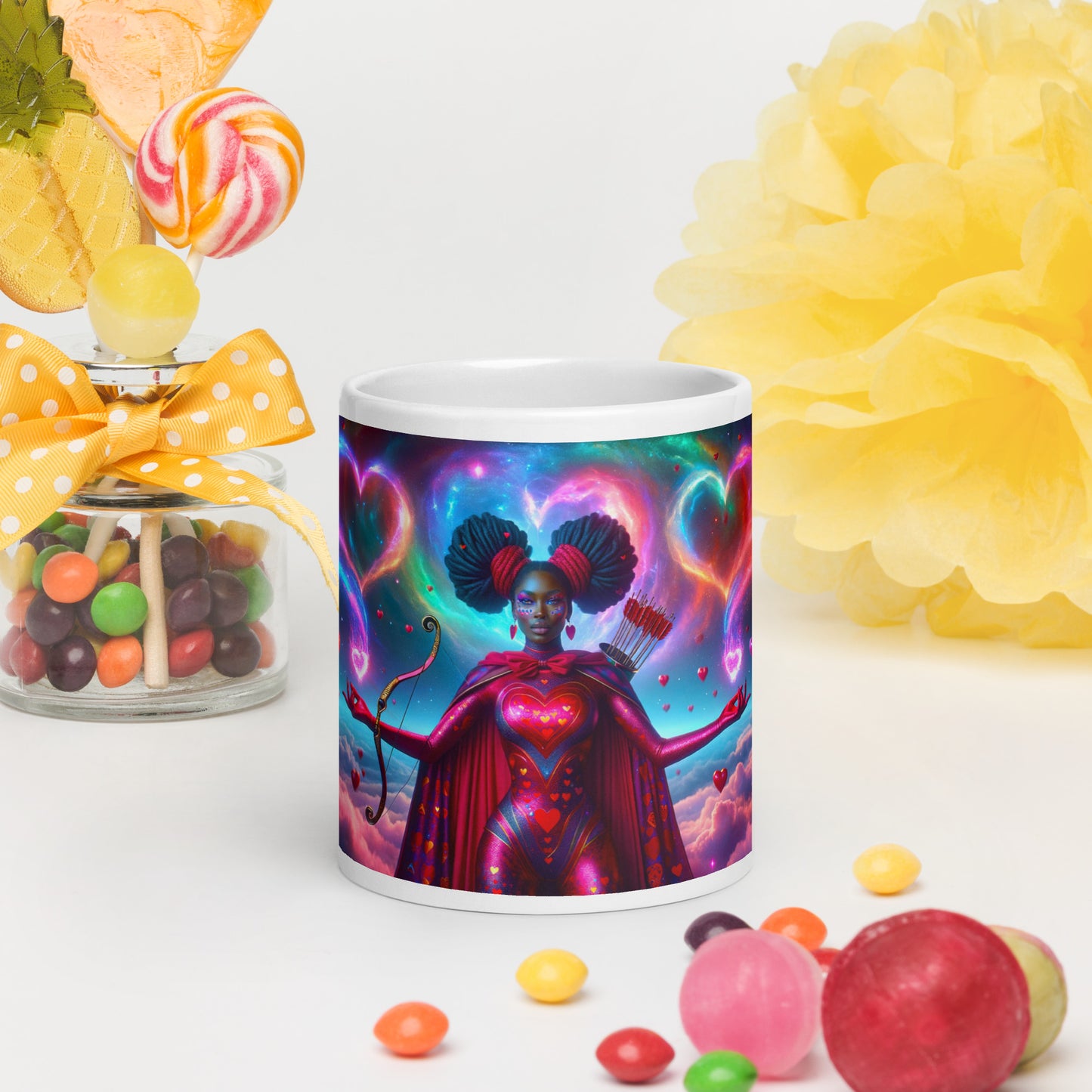 Heartstring Archer - Cosmic Love Cupid Coffee Mug - v6 - 20oz