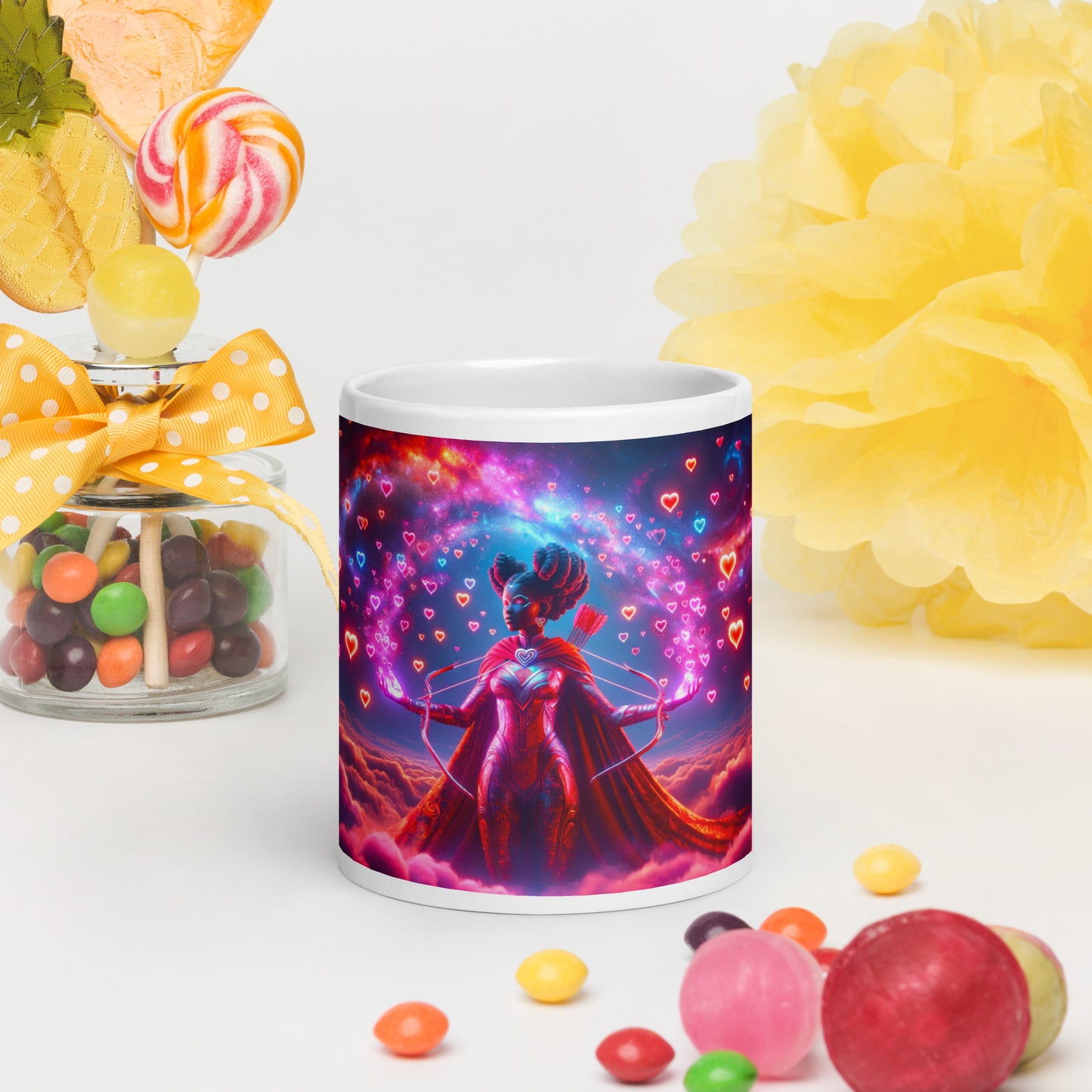 Heartstring Archer - Cosmic Love Cupid Coffee Mug - v9 - 20oz