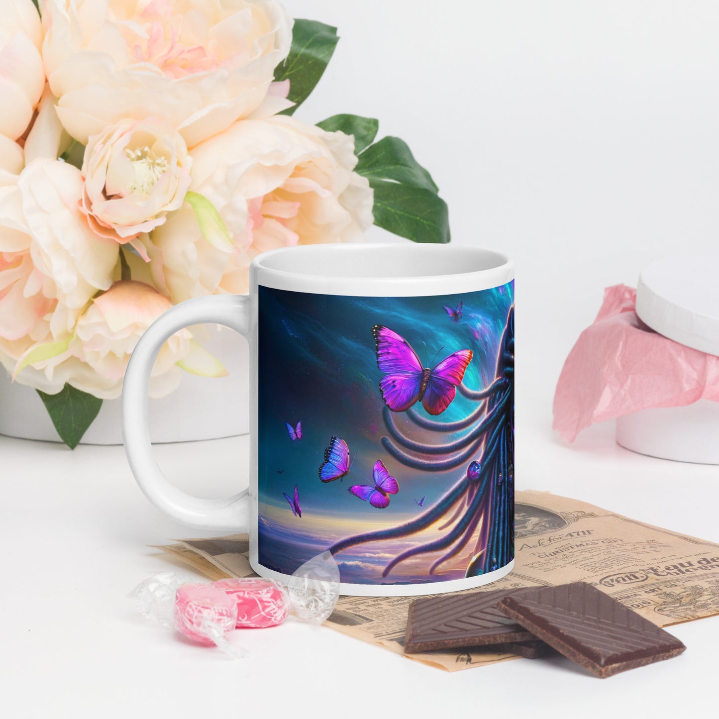 Mystic Moth Empress Mug: Sip in the Essence of Fantasy - v1 - 20oz