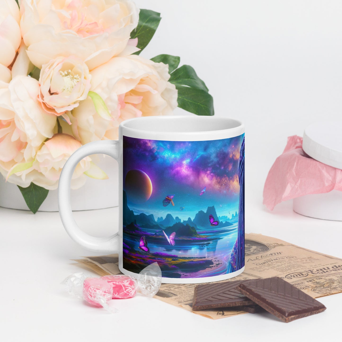 Mystic Moth Empress Mug: Sip in the Essence of Fantasy - v2 - 20oz