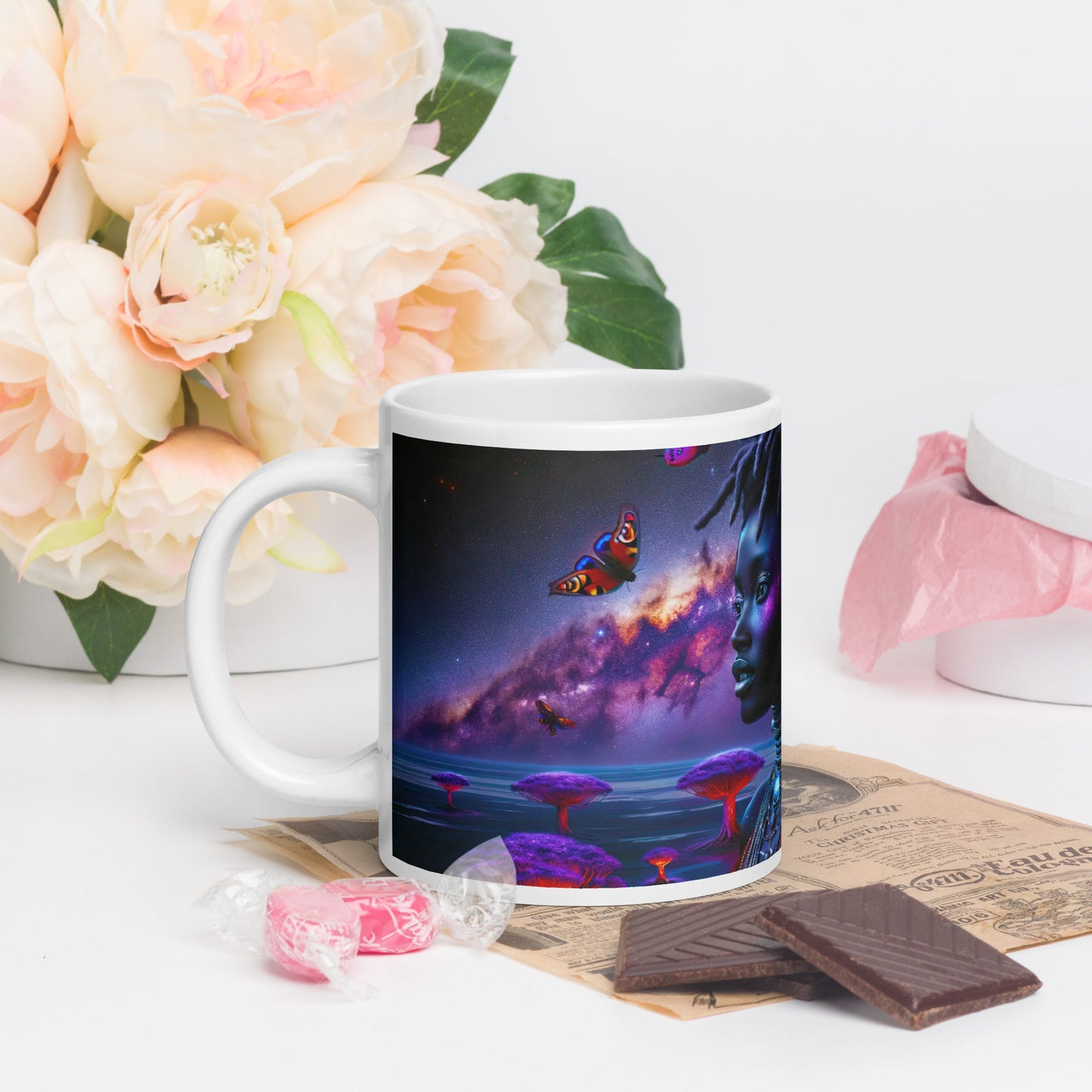 Mystic Moth Empress Mug: Sip in the Essence of Fantasy - v3 - 20oz