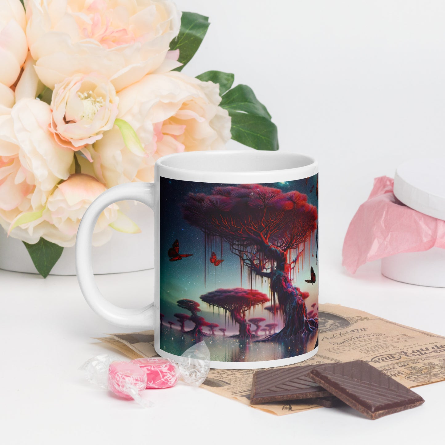 Mystic Moth Empress Mug: Sip in the Essence of Fantasy - v4 - 20oz