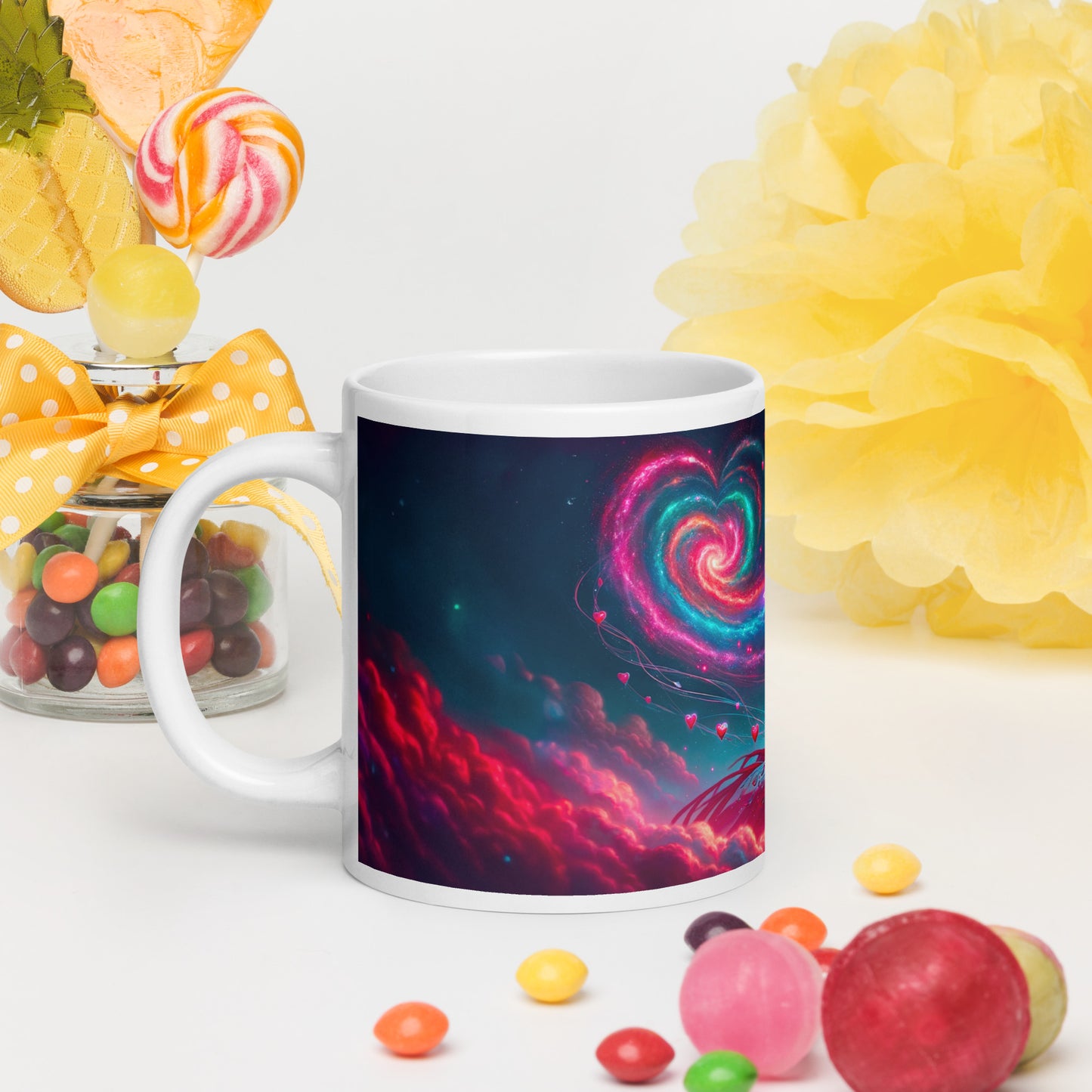 Heartstring Archer - Cosmic Love Cupid Coffee Mug - v4 - 20oz