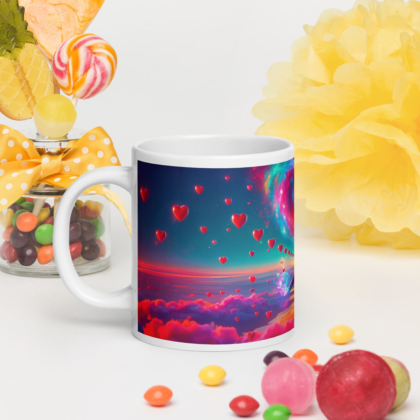 Heartstring Archer - Cosmic Love Cupid Coffee Mug - v7 - 20oz