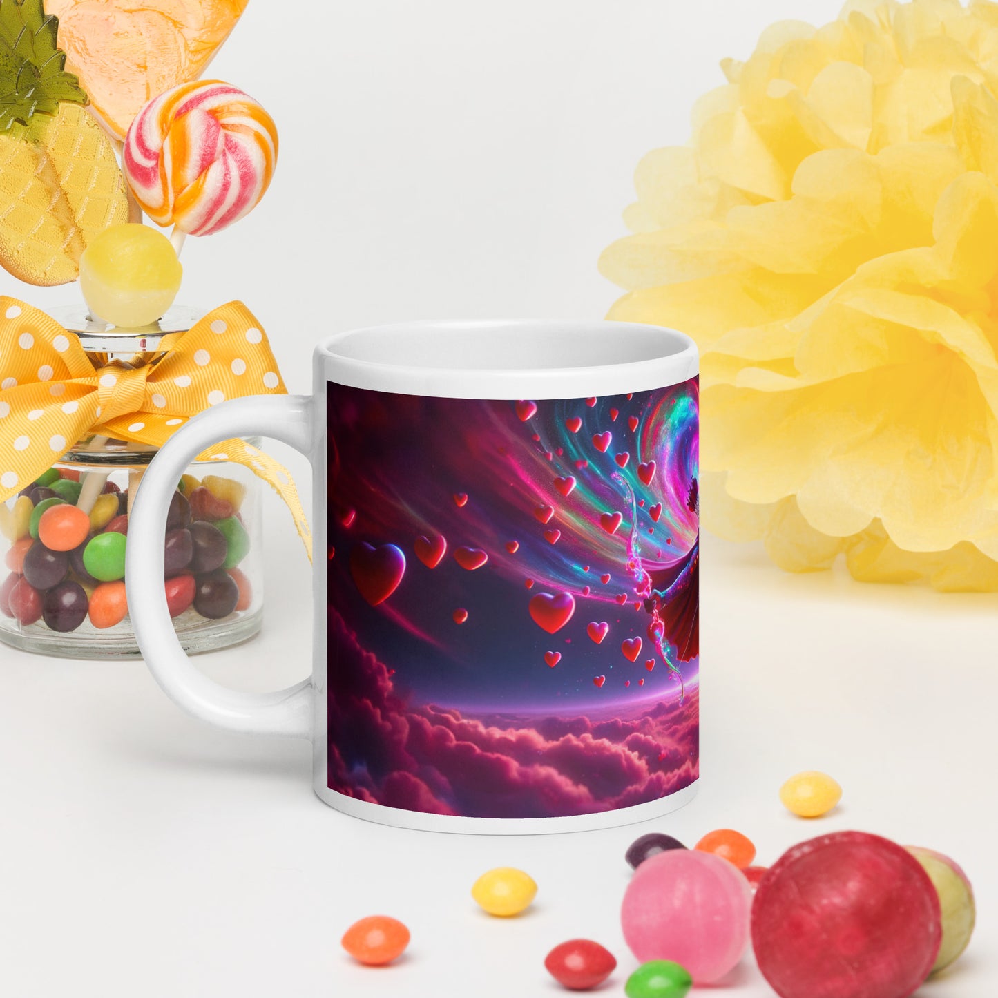 Heartstring Archer - Cosmic Love Cupid Coffee Mug - v8 - 20oz