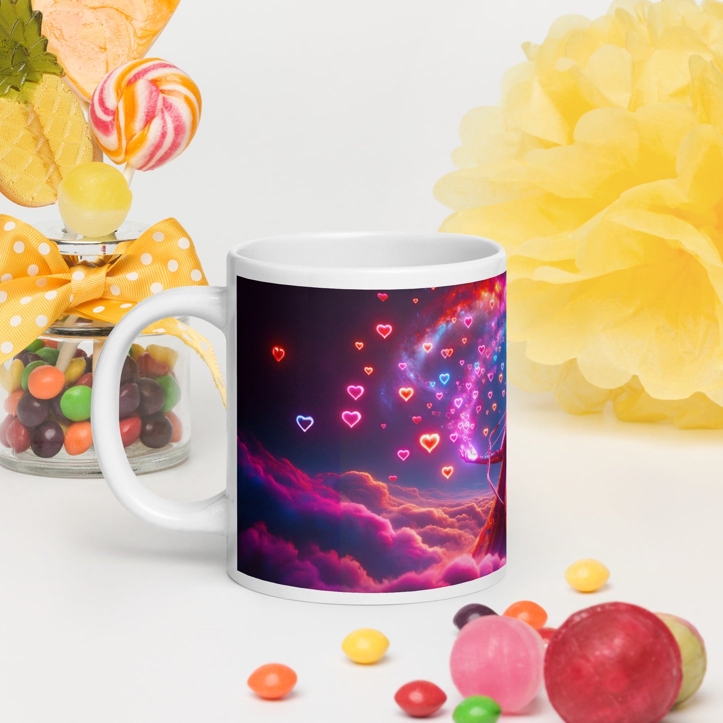 Heartstring Archer - Cosmic Love Cupid Coffee Mug - v9 - 20oz