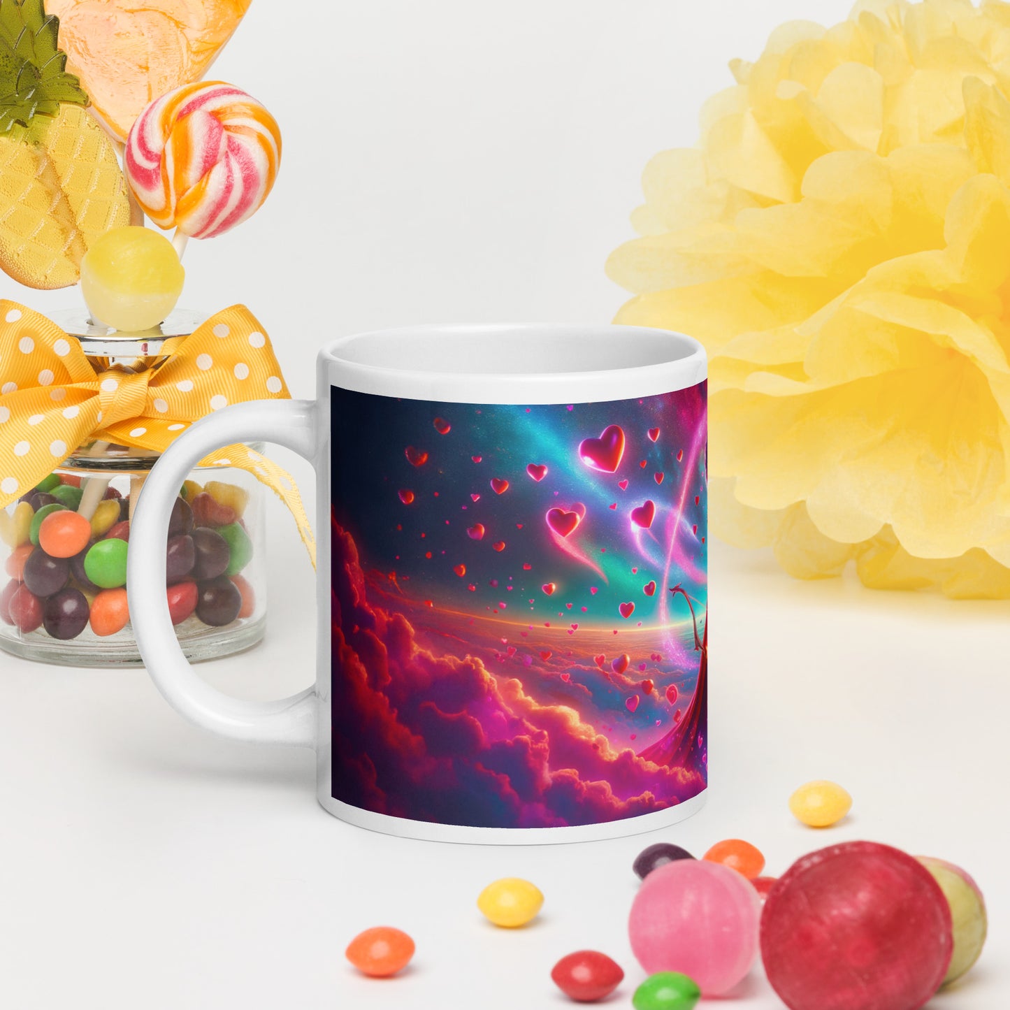 Heartstring Archer - Cosmic Love Cupid Coffee Mug - v12 - 20oz