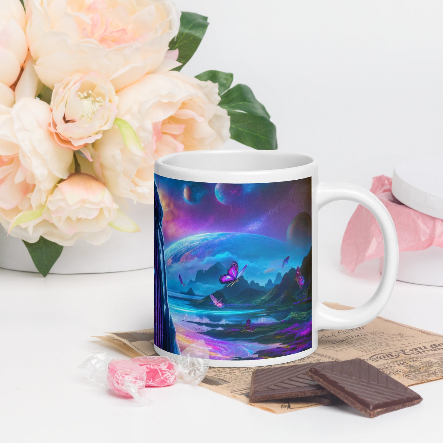 Mystic Moth Empress Mug: Sip in the Essence of Fantasy - v2 - 20oz