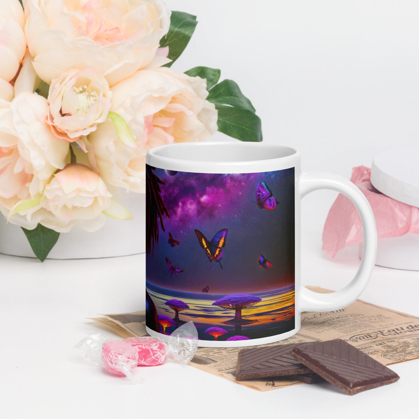 Mystic Moth Empress Mug: Sip in the Essence of Fantasy - v3 - 20oz