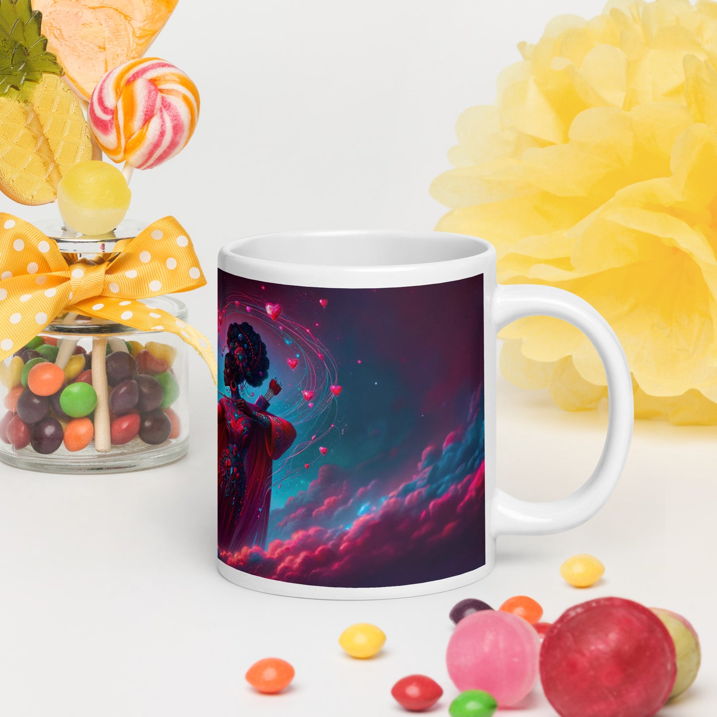 Heartstring Archer - Cosmic Love Cupid Coffee Mug - v4 - 20oz