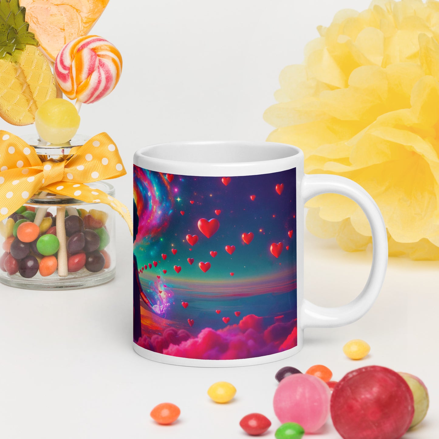 Heartstring Archer - Cosmic Love Cupid Coffee Mug - v7 - 20oz