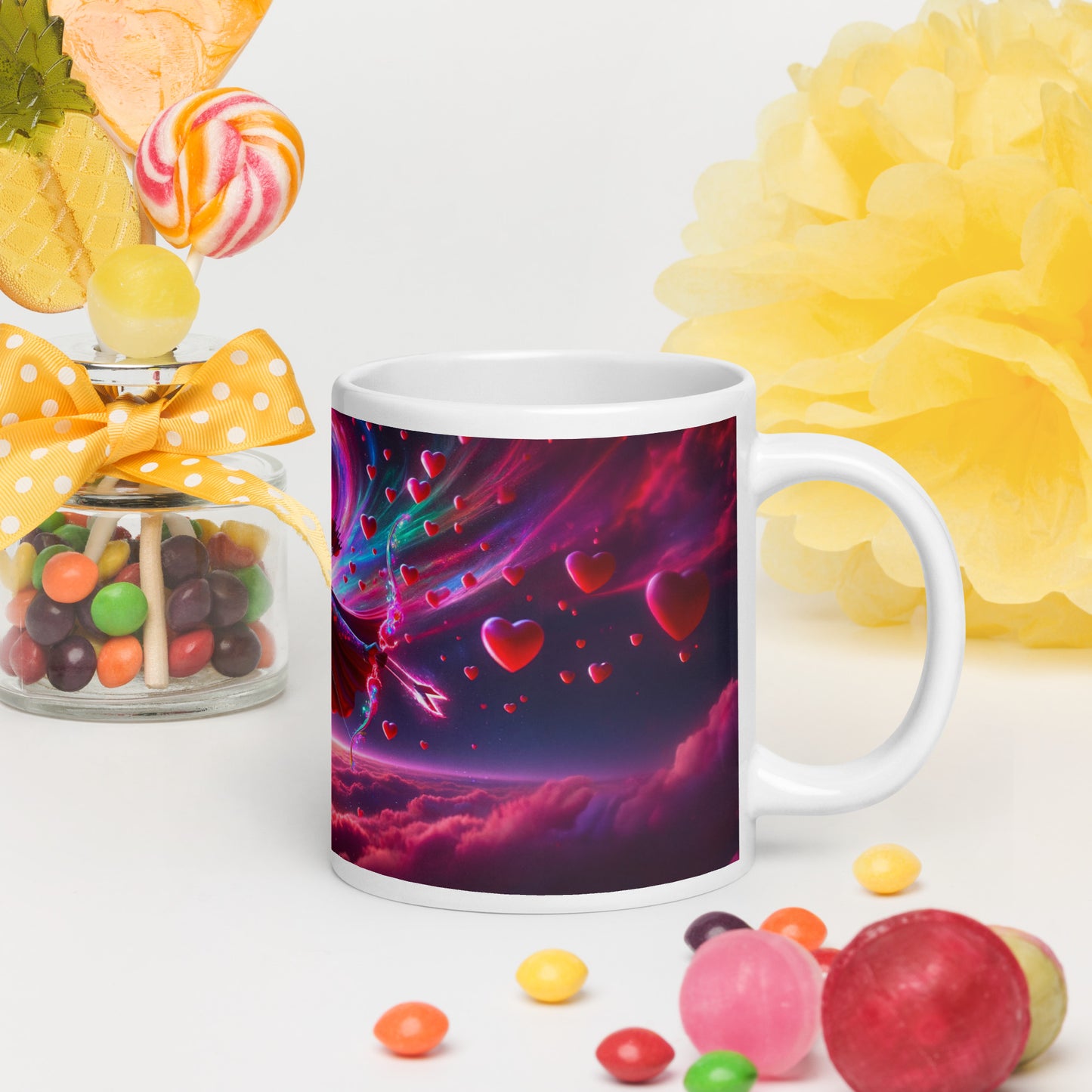 Heartstring Archer - Cosmic Love Cupid Coffee Mug - v8 - 20oz