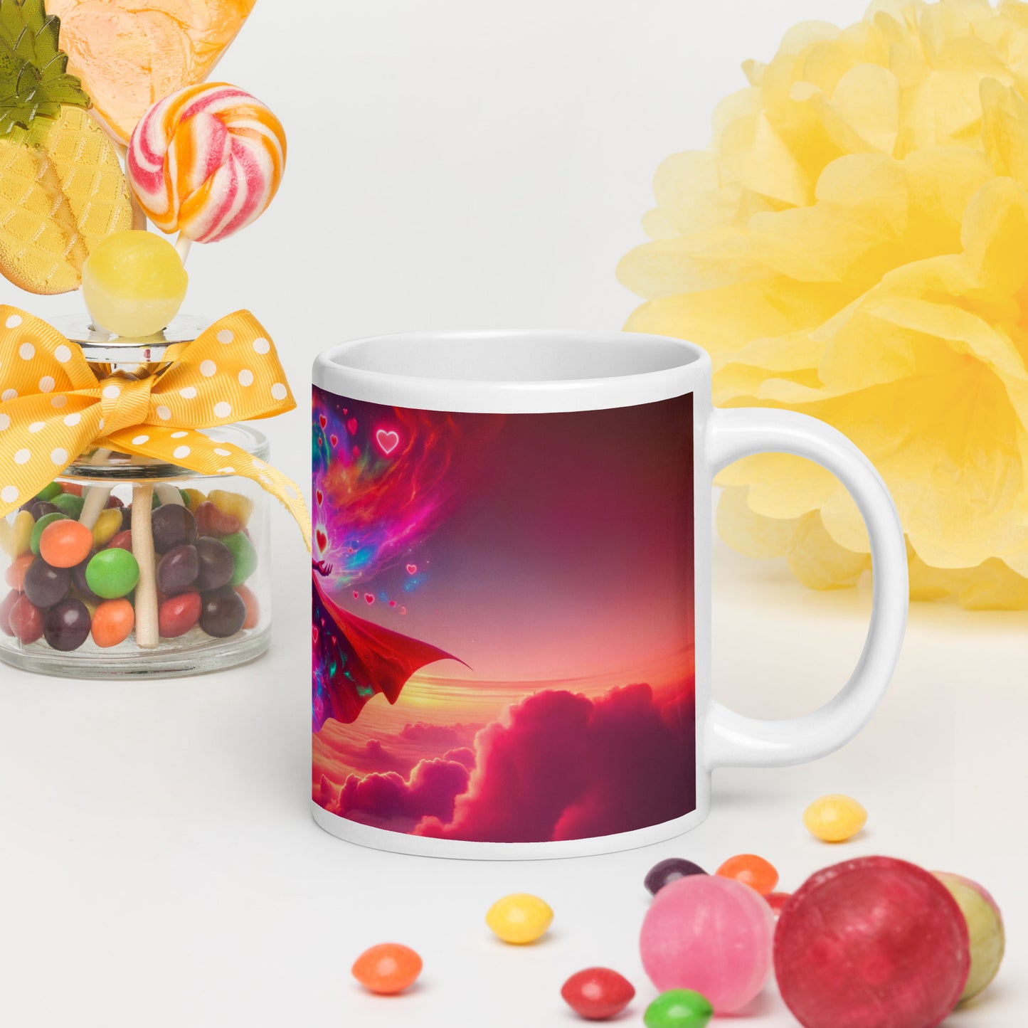 Heartstring Archer - Cosmic Love Cupid Coffee Mug - v10 - 20oz