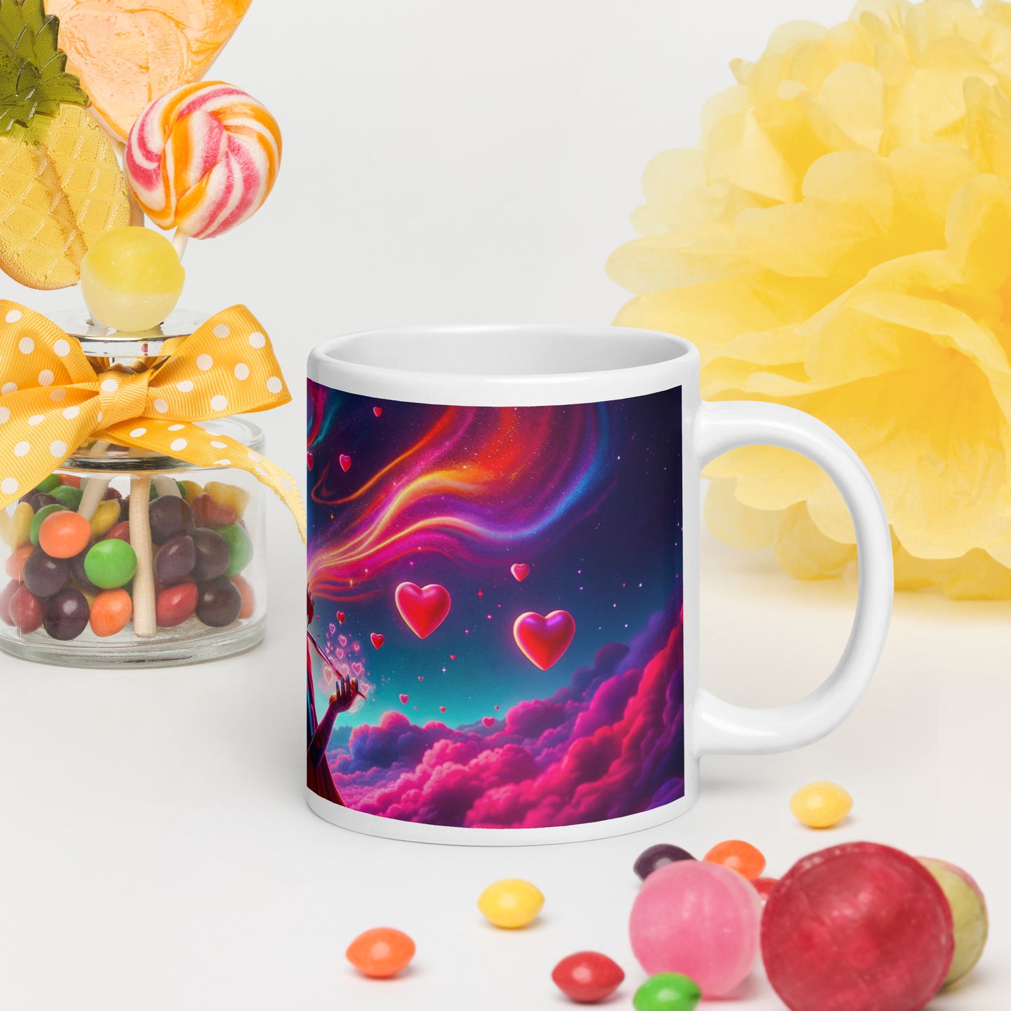 Heartstring Archer - Cosmic Love Cupid Coffee Mug - v13 - 20oz