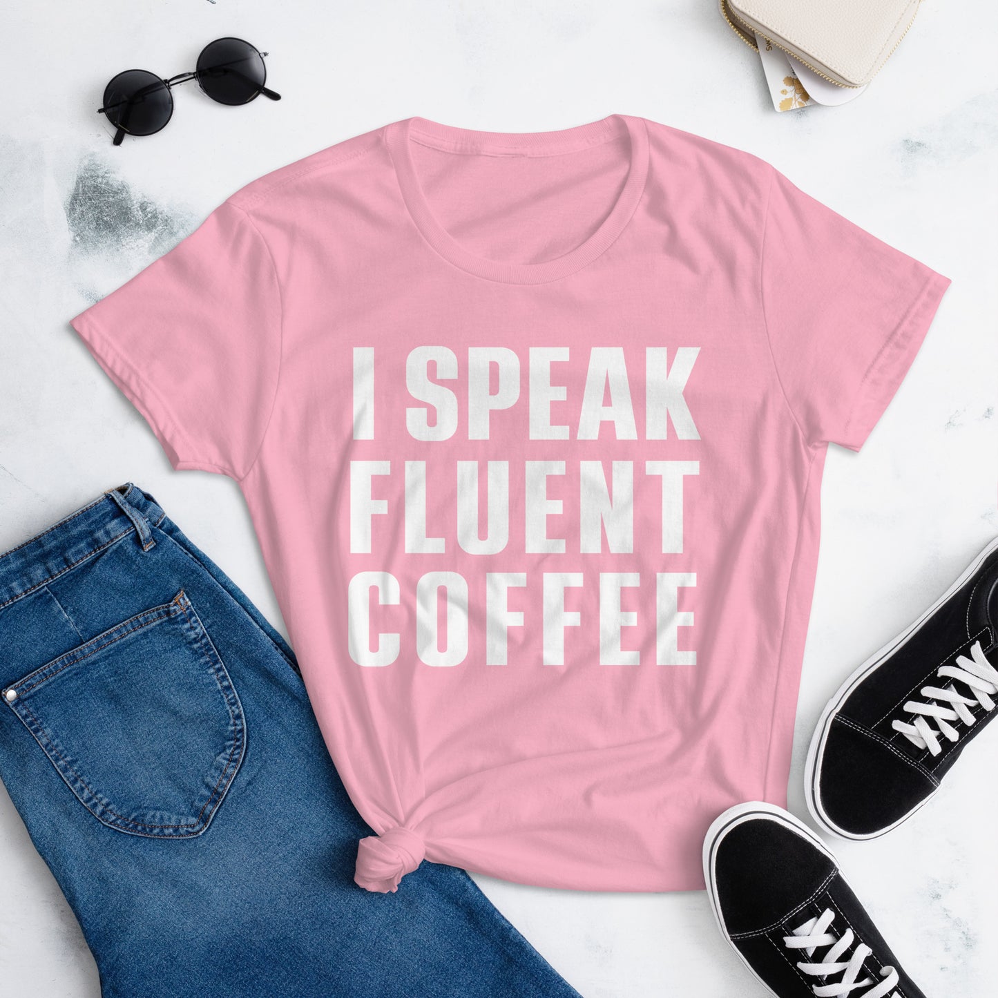 I Speak Fluent Coffee - White - TShirt