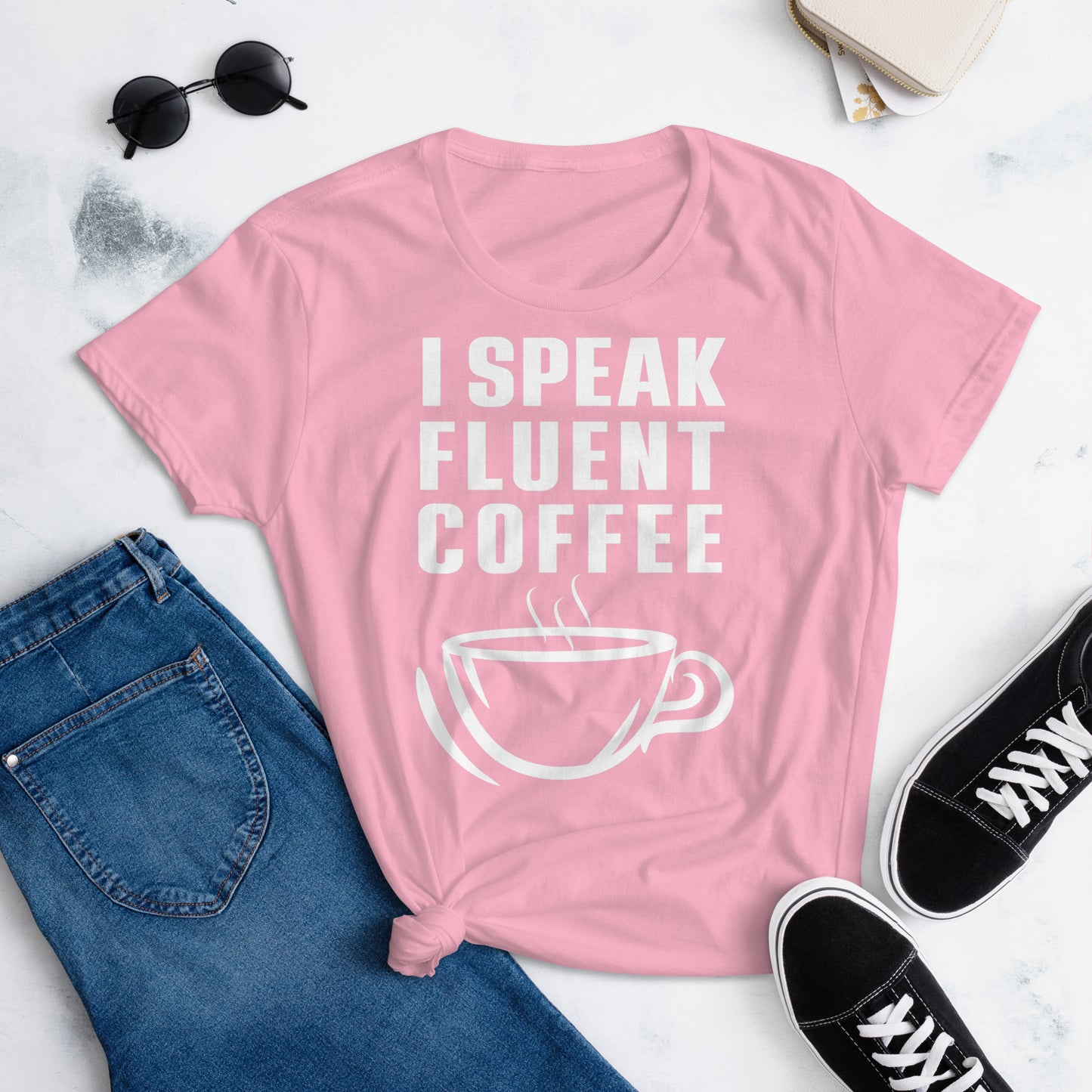 I Speak Fluent Coffee Small Cup - White - TShirt