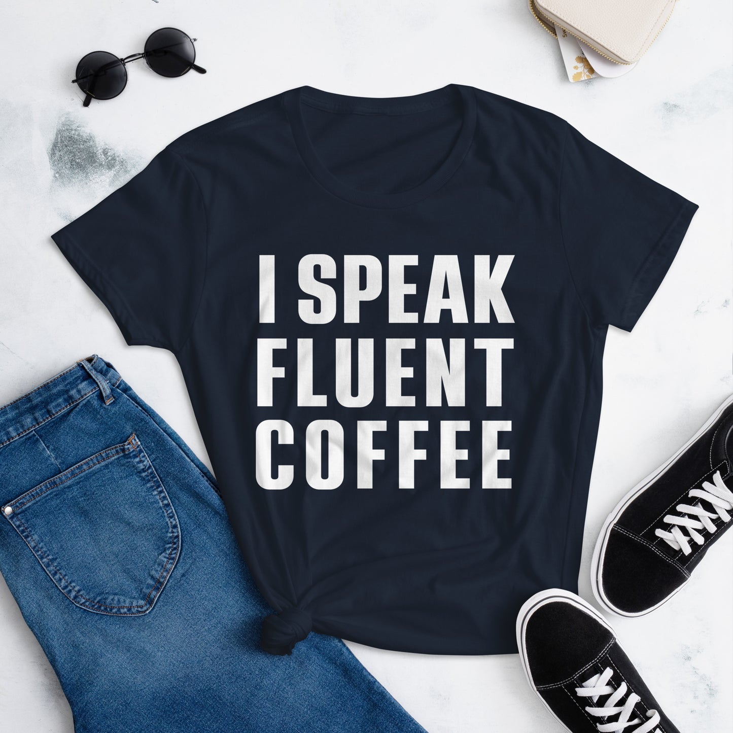 I Speak Fluent Coffee - White - TShirt