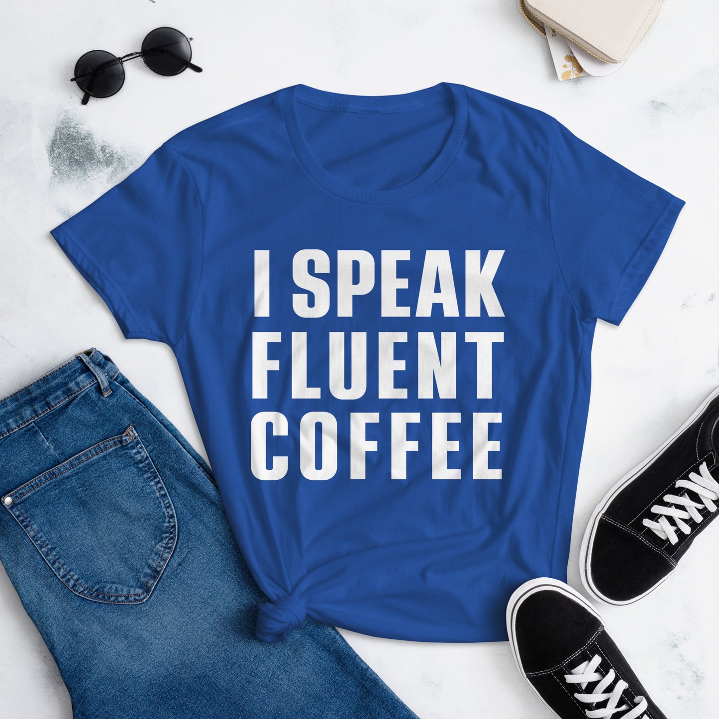 I Speak Fluent Coffee - White - TShirt