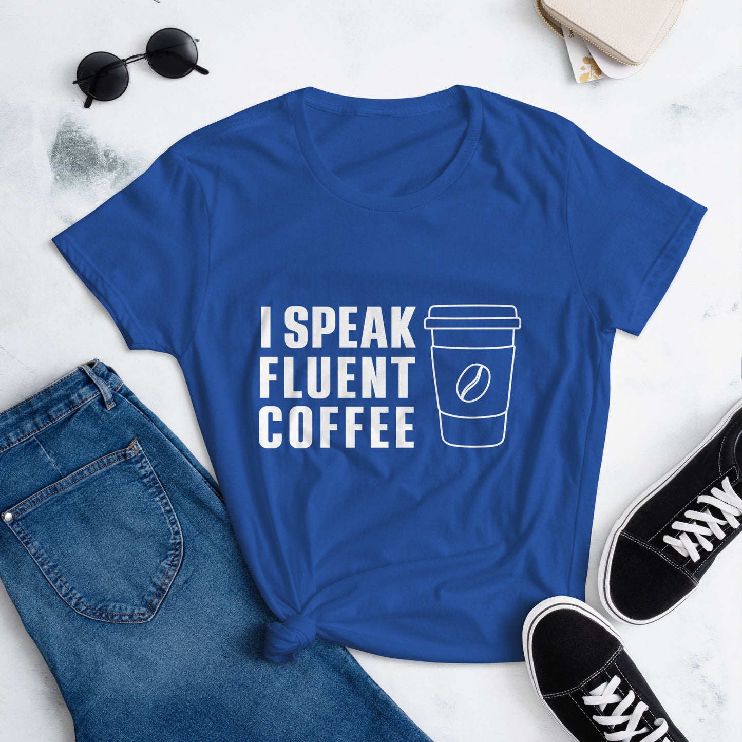 I Speak Fluent Coffee Lg Cup - White - TShirt