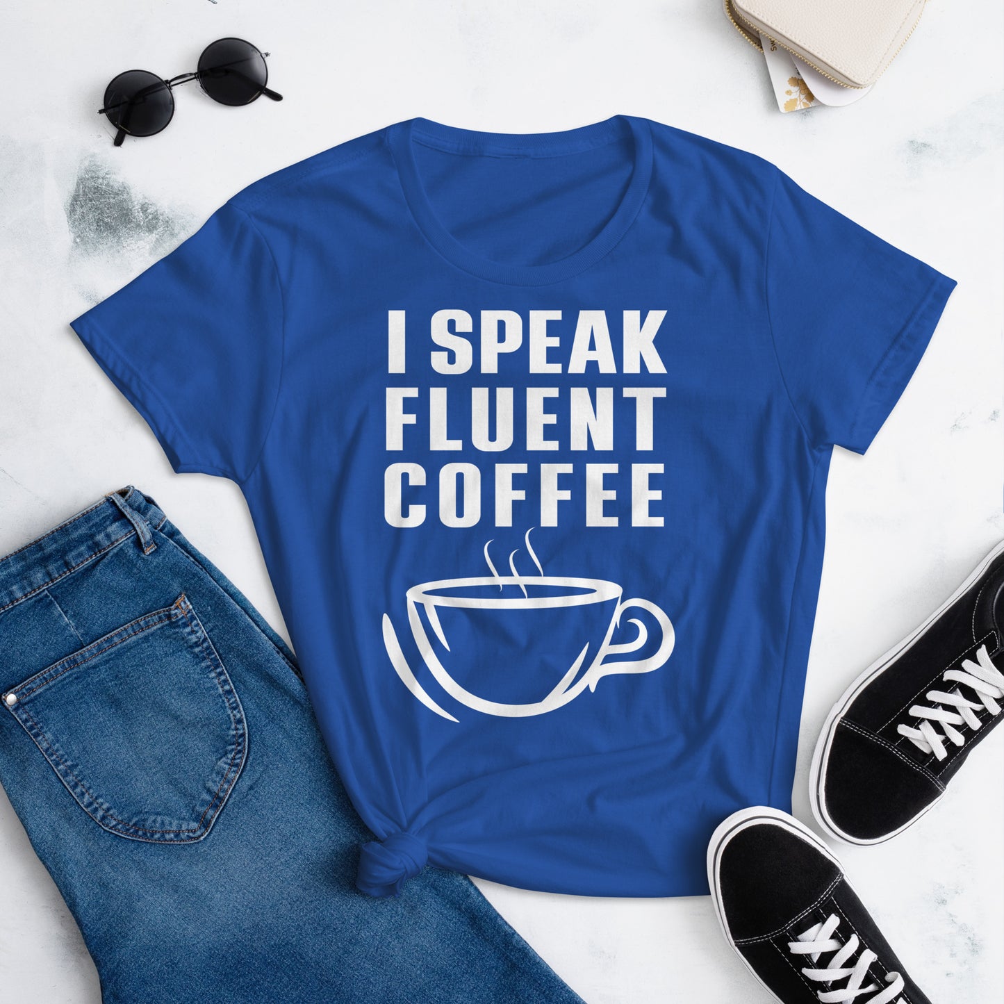 I Speak Fluent Coffee Small Cup - White - TShirt