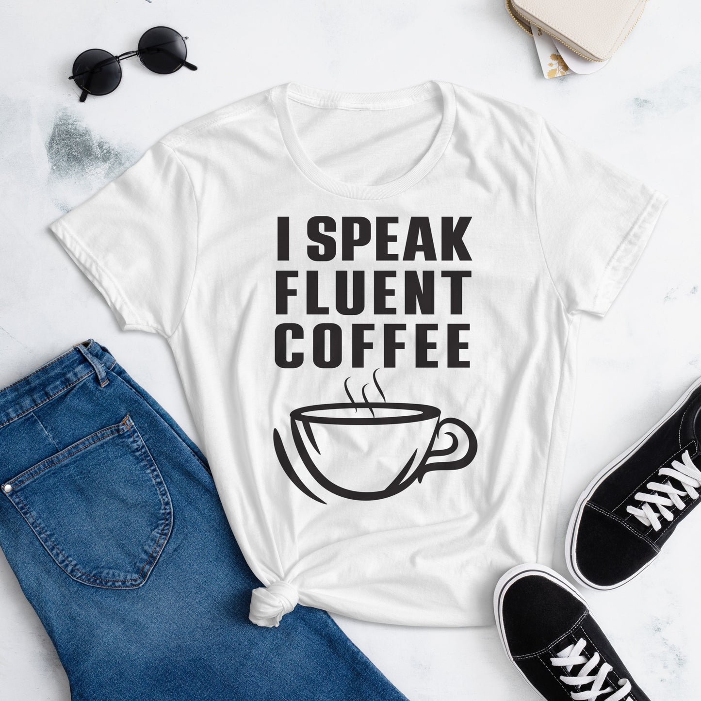 I Speak Fluent Coffee Small Cup - Black - TShirt