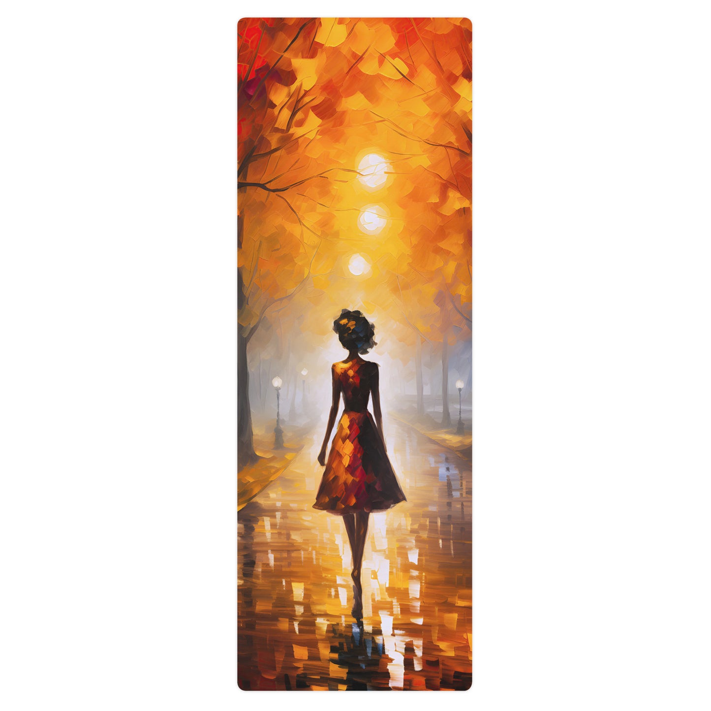 Autumn Park Stroll Yoga Mat v1 - Vertical