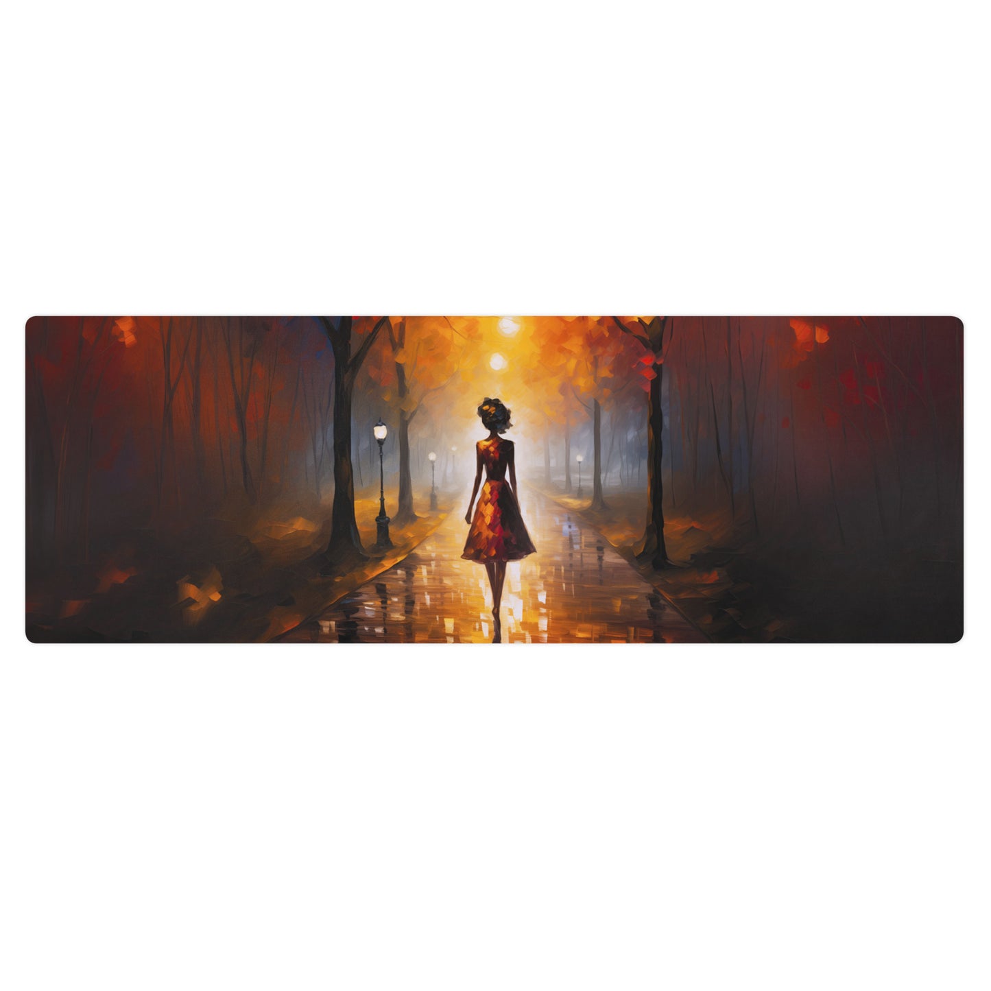 Autumn Park Stroll Yoga Mat v1 - Horizontal