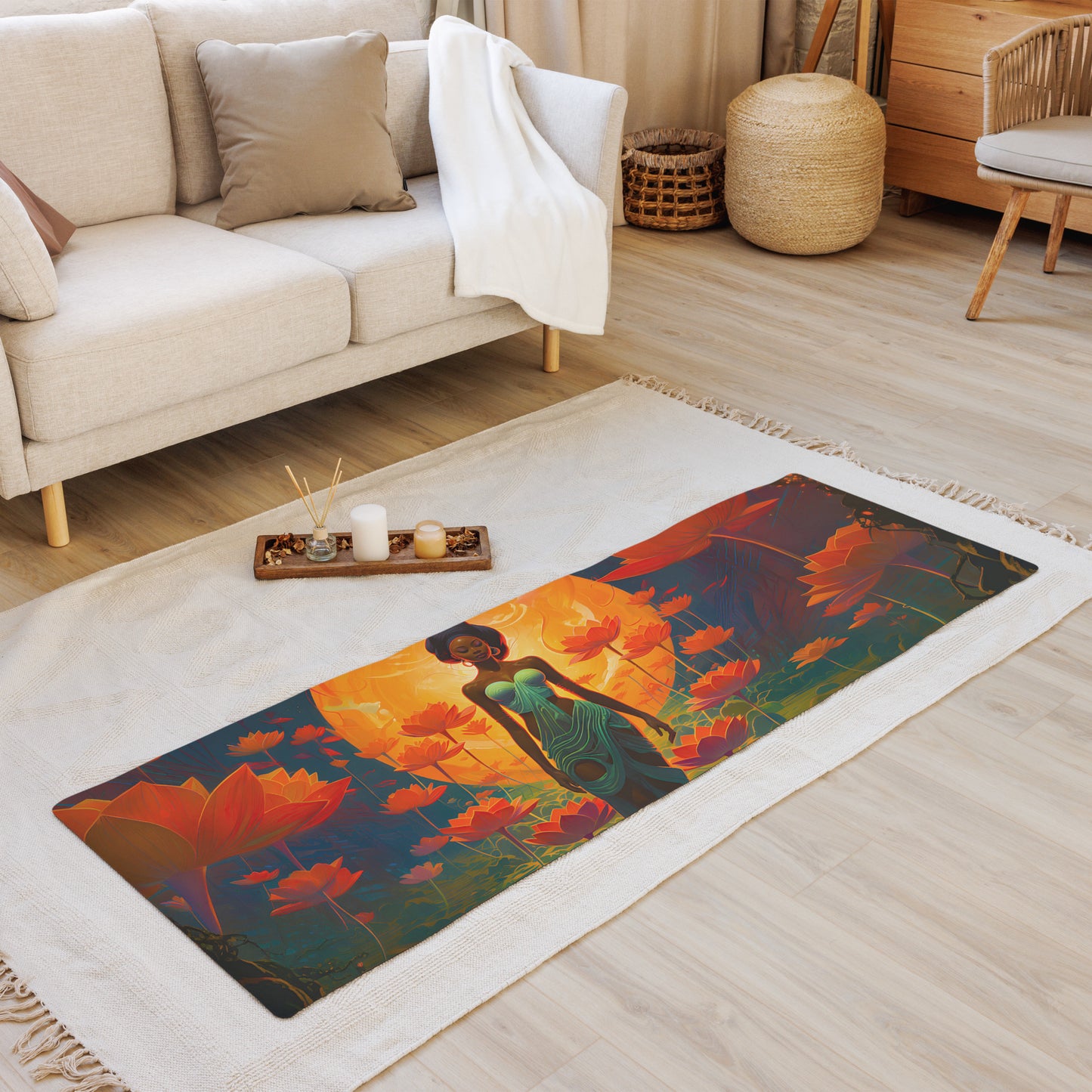 Lotus Goddess Yoga Mat v3 - Horizontal