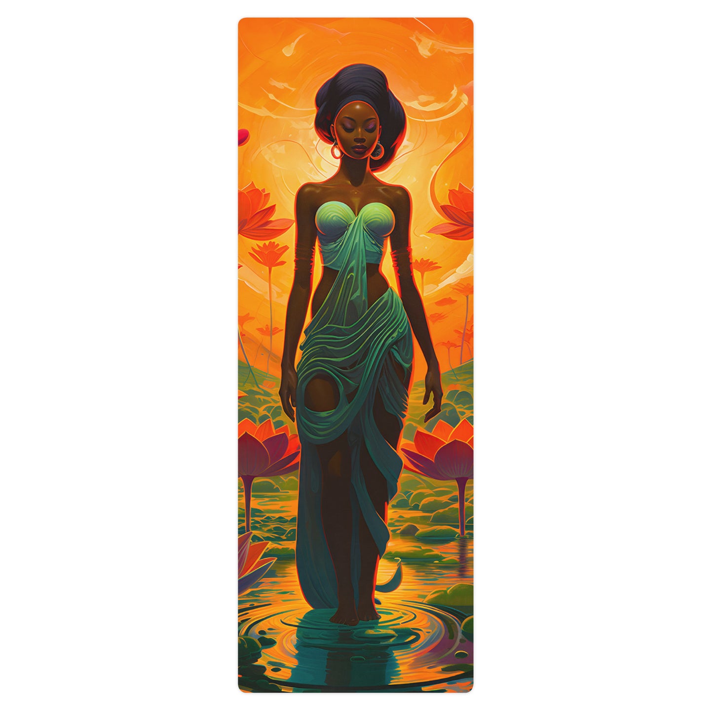 Lotus Goddess Yoga Mat v3 - Vertical