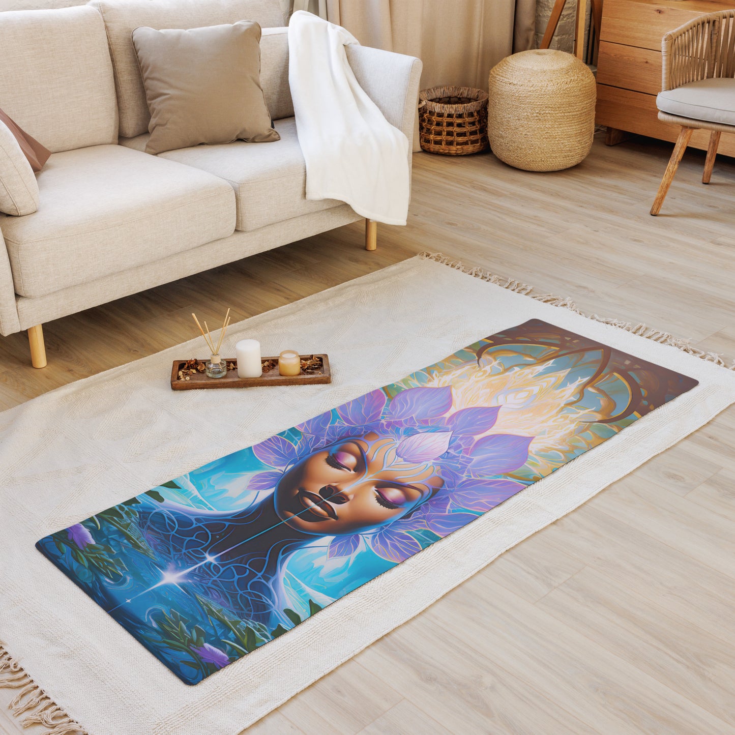 Lotus Goddess Yoga Mat v2 - Vertical