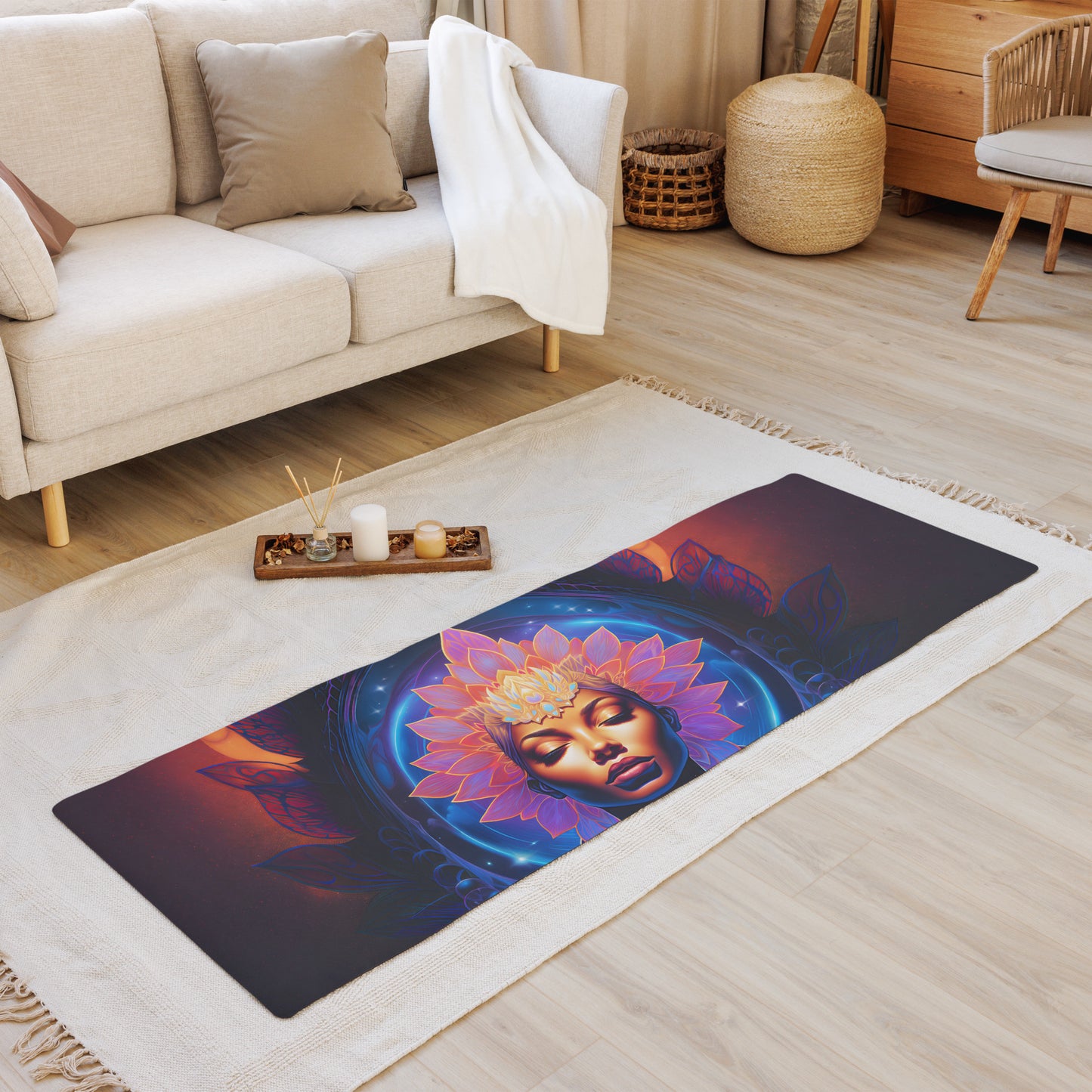 Lotus Goddess Yoga Mat v1 - Horizontal