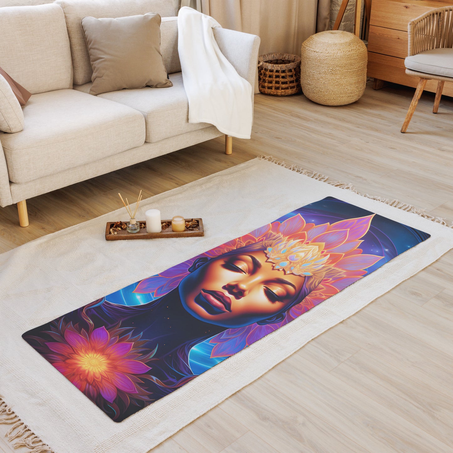 Lotus Goddess Yoga Mat v1 - Vertical