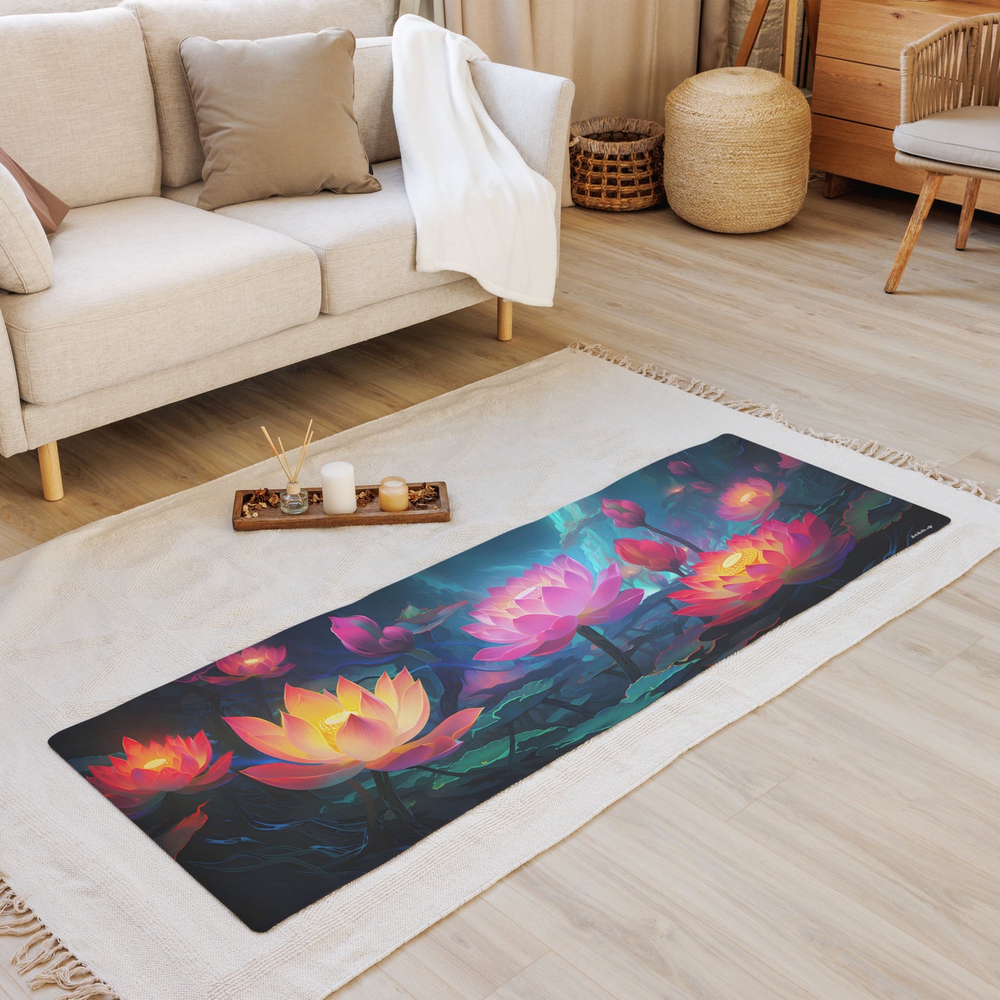 Lotus Flowers Yoga Mat v2 - Horizontal