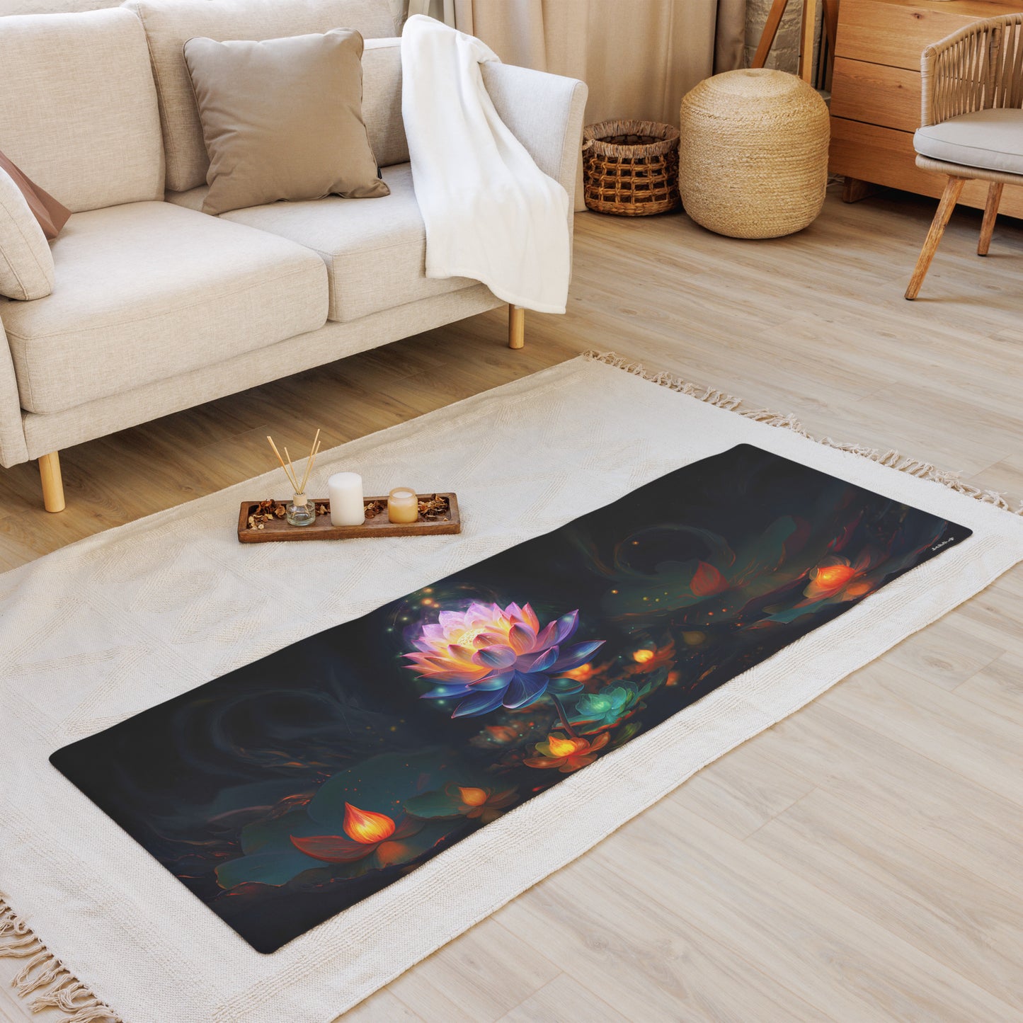 Lotus Flowers Yoga Mat v4 - Horizontal