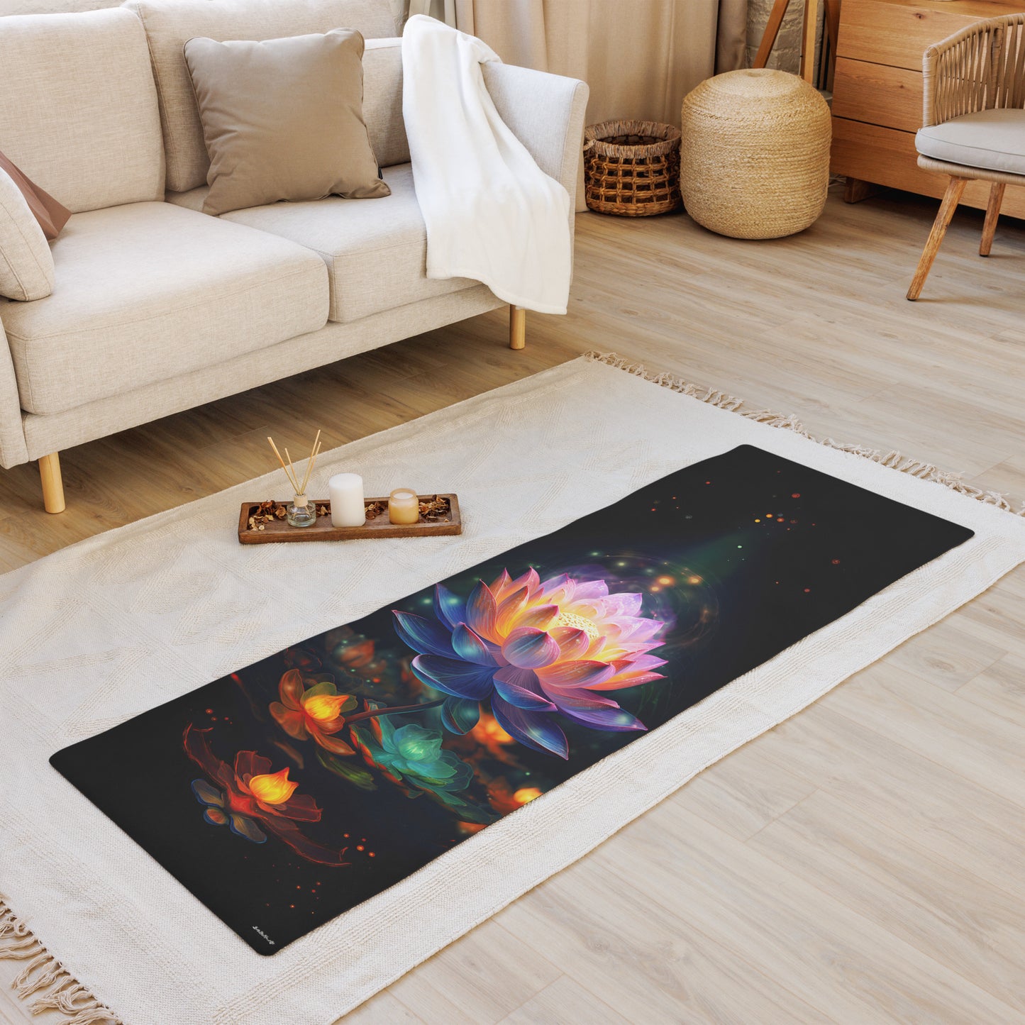 Lotus Flowers Yoga Mat v4 - Vertical