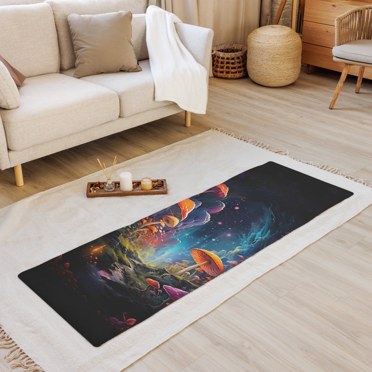 Galaxy Mushroom Yoga Mat v1 - Vertical