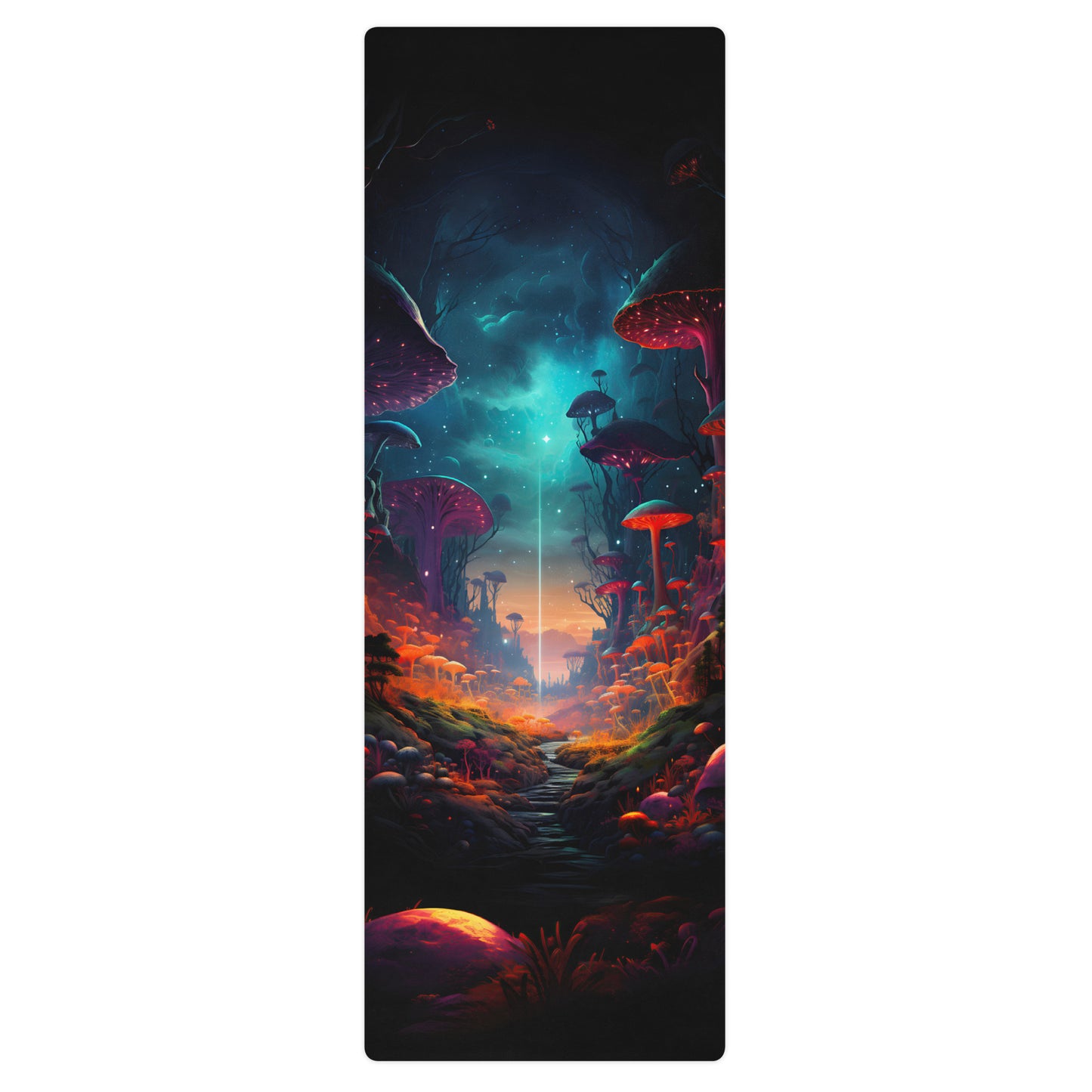 Galaxy Mushrooms Yoga Mat v3 - Vertical