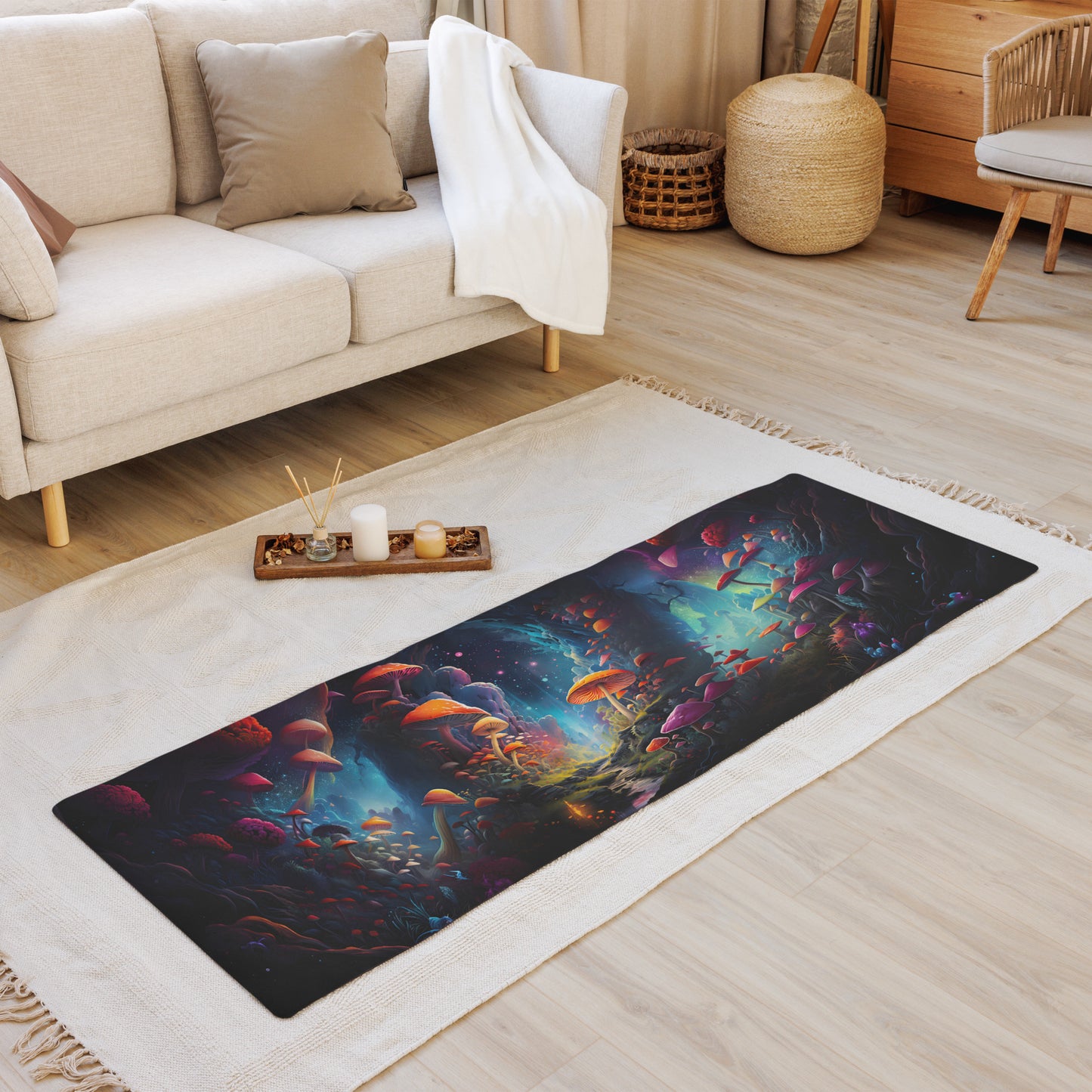 Mushroom Galaxy Yoga Mat v1 - Horizontal