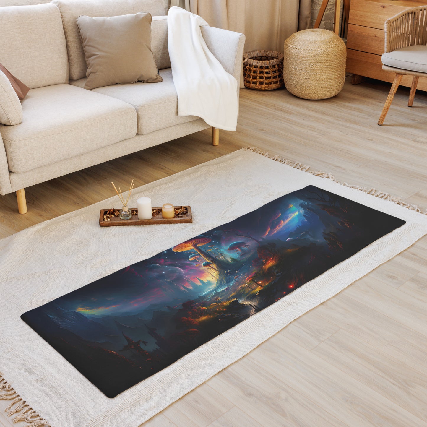 Mushroom Galaxy Yoga Mat v2 - Horizontal