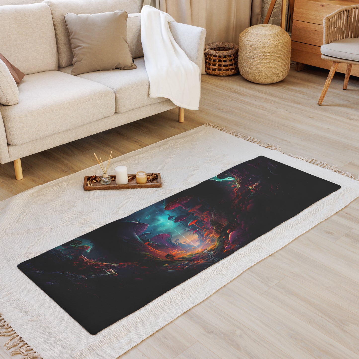 Mushroom Galaxy Yoga Mat v3 - Horizontal