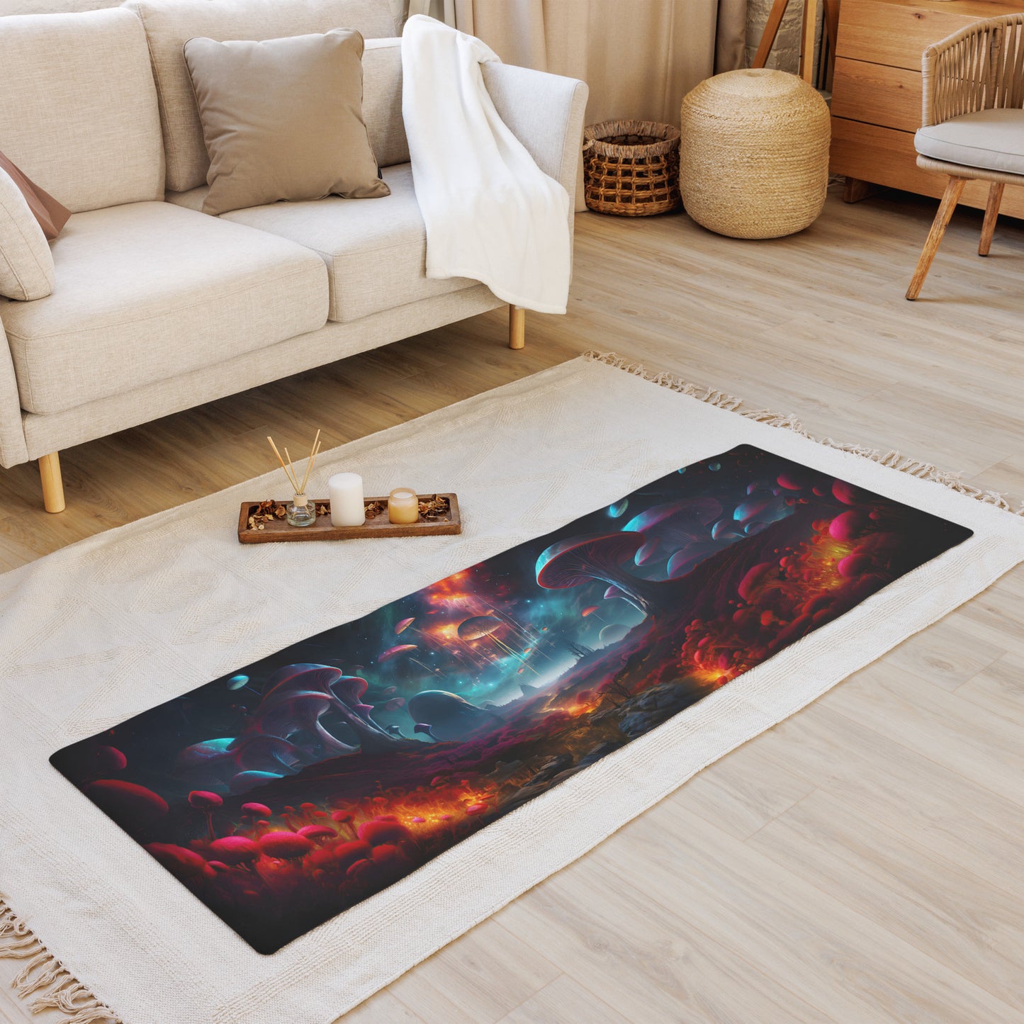 Mushroom Galaxy Yoga Mat v4 - Horizontal